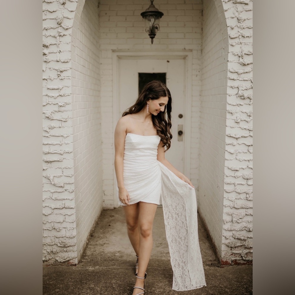 White Lace Short Formal Dress XS Women's Homecoming Prom Party Wedding Cocktail
